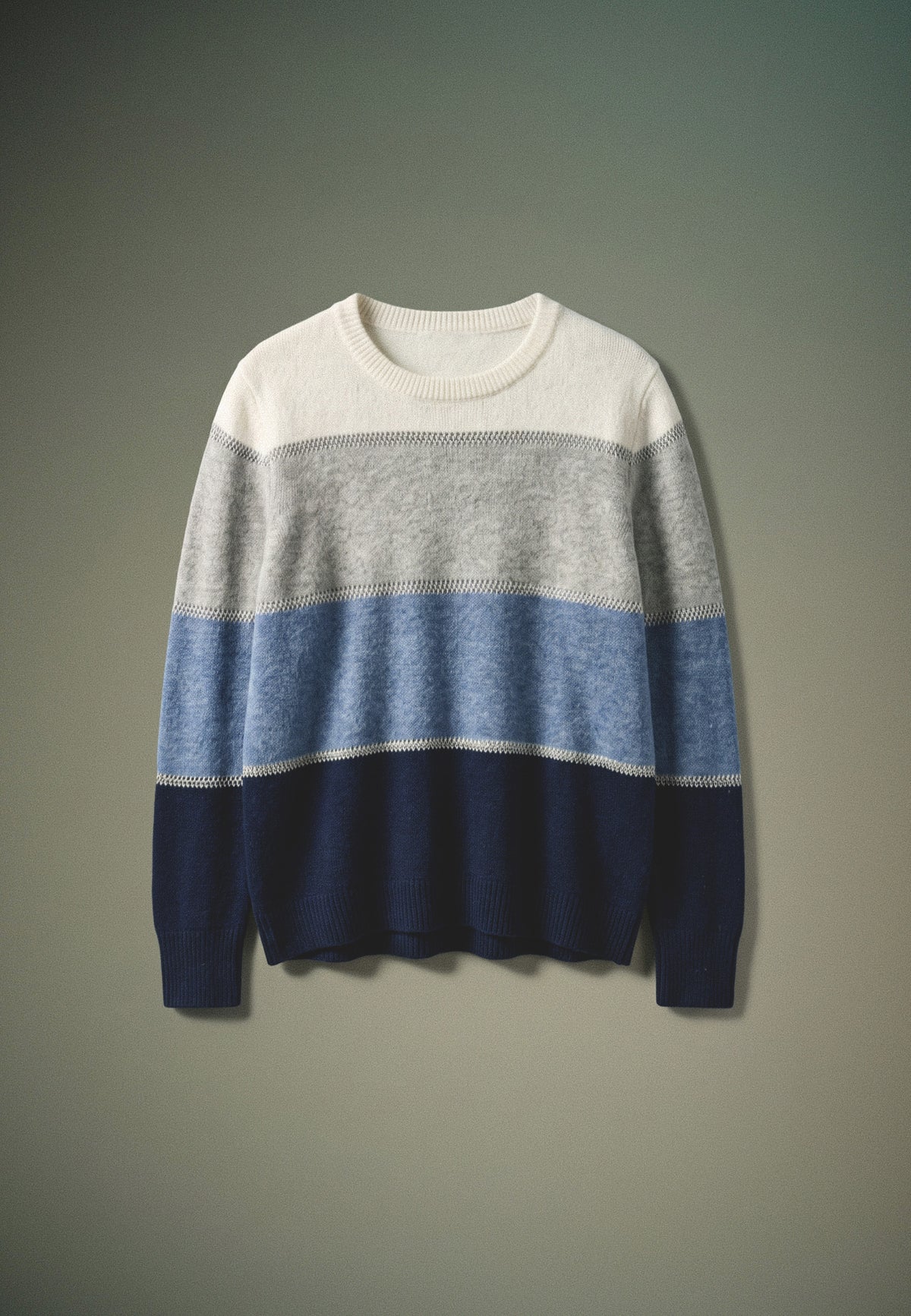Damen Strickpullover Langarm Gestreift Blau – Koroshi