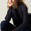Maglione donna in maglia manica lunga blu navy – Koroshi