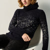 Jersei dona punt suau jacquard negre – Koroshi