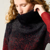 Pull femme maille douce jacquard dégradé noir – Koroshi