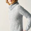 Damen Chenille-Pullover Rollkragen Grau - Koroshi