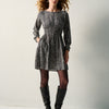 Vestit dona curt xifó estampat negre – Koroshi