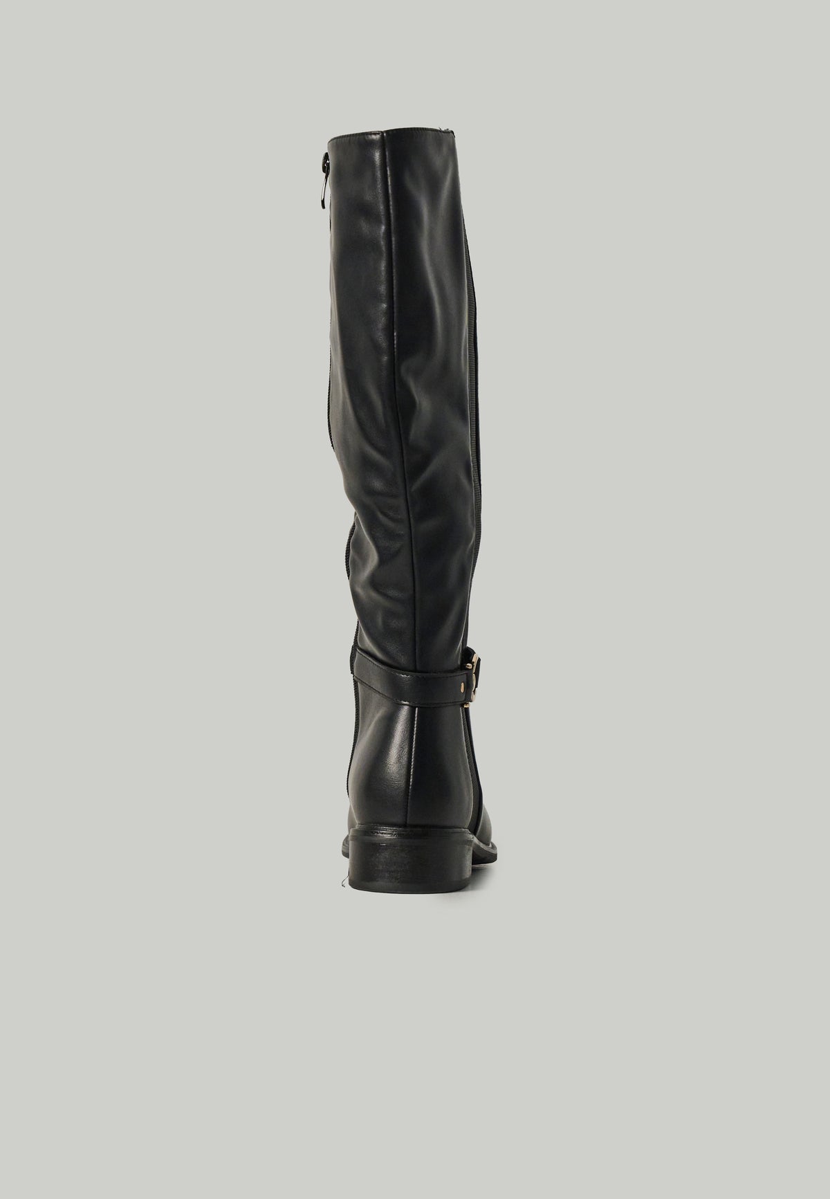 Botas mujer caña alta tacón plano negras – Koroshi