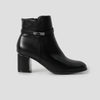 Women's 6 cm Heel Faux Leather Ankle Boots - Koroshi Black