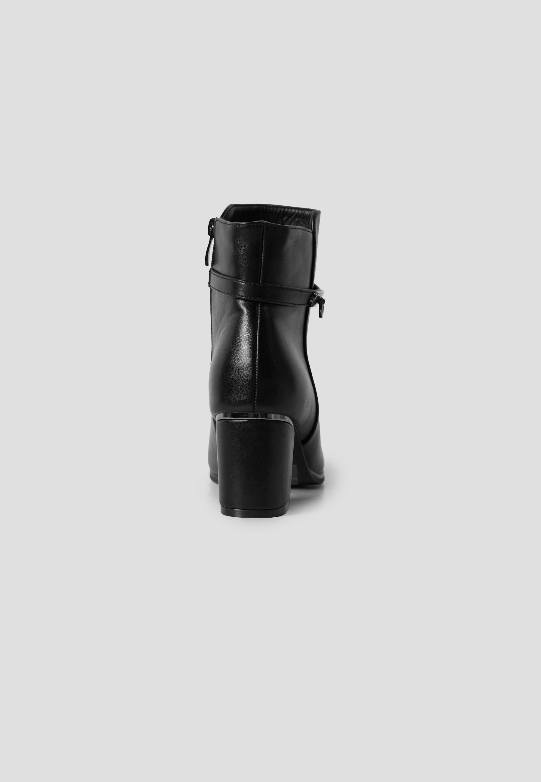 Women's 6 cm Heel Faux Leather Ankle Boots - Koroshi Black