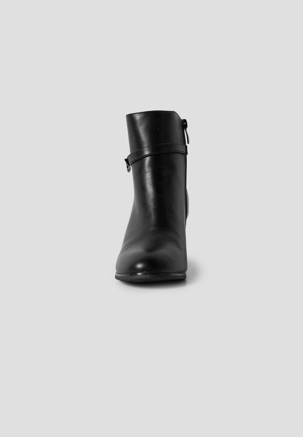 Women's 6 cm Heel Faux Leather Ankle Boots - Koroshi Black
