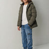 Blouson enfant matelassé à capuche kaki – Koroshi