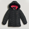 Maedchen Steppjacke mit Kapuze Schwarz - Koroshi