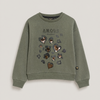 Sweat fille col rond kaki - Koroshi
