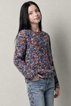 Mädchen Pullover Strick Fantasiemuster Multicolor – Koroshi
