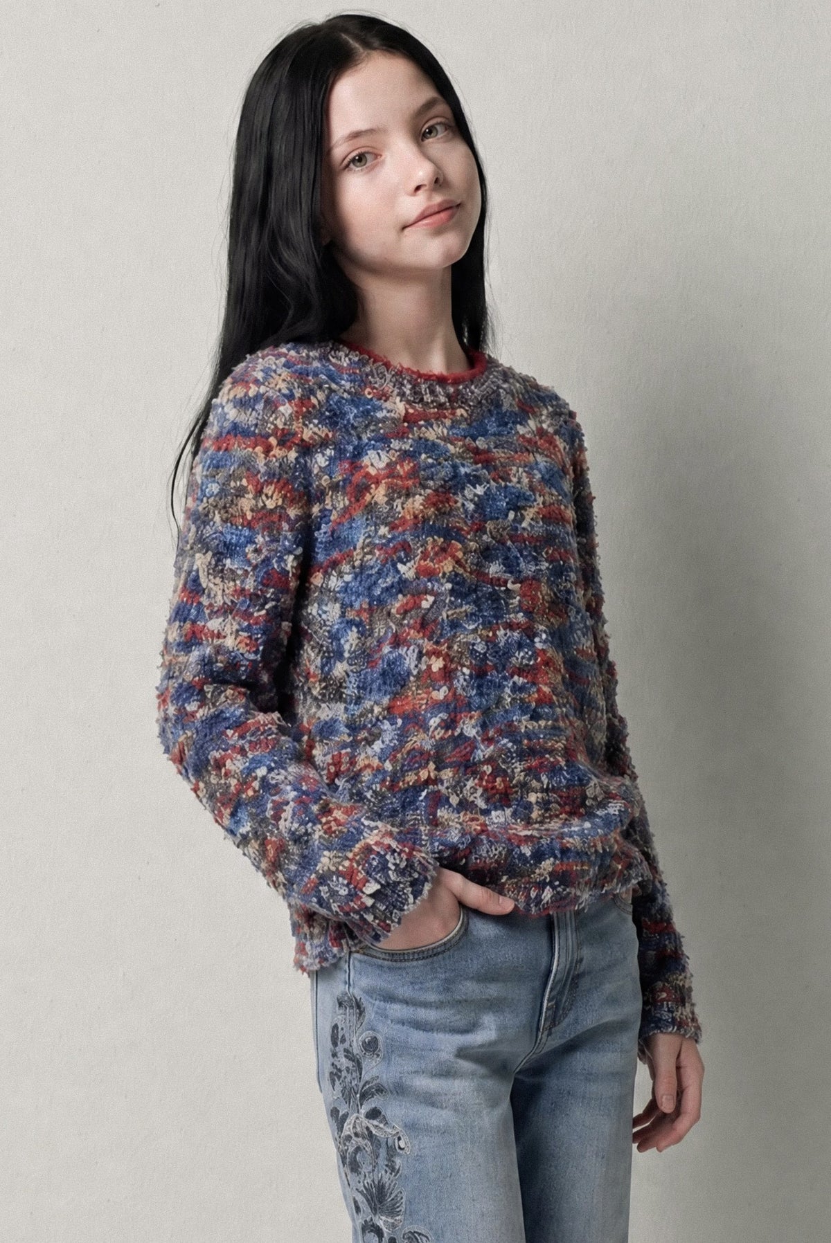 Jersei de nena de punt fantasia multicolor – Koroshi