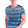 Camiseta manga corta hombre rayas efecto denim