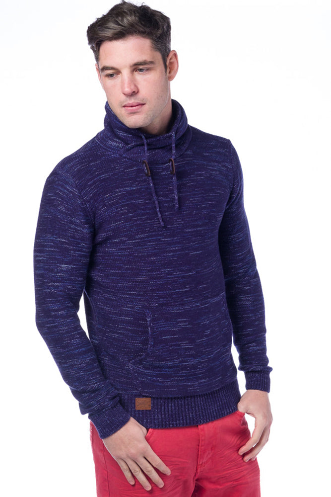 Herrenpullover aus Trikotstoff mit Smokingkragen