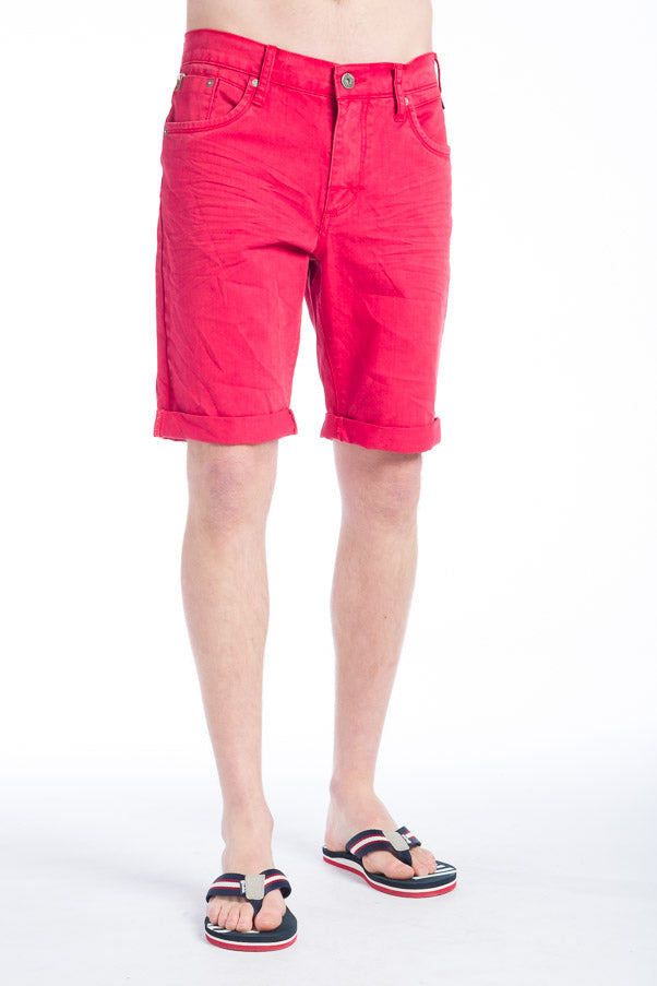 Bermuda da uomo cinque tasche in cotone rosso - Koroshi 28322