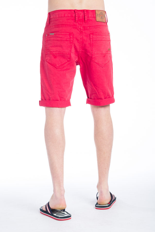 Bermuda da uomo cinque tasche in cotone rosso - Koroshi 28322