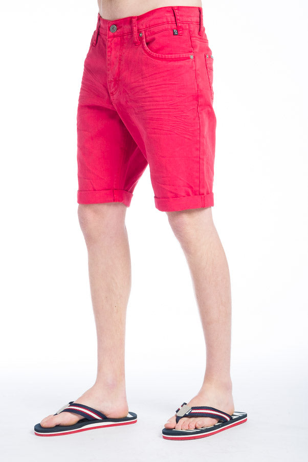 Bermuda da uomo cinque tasche in cotone rosso - Koroshi 28322