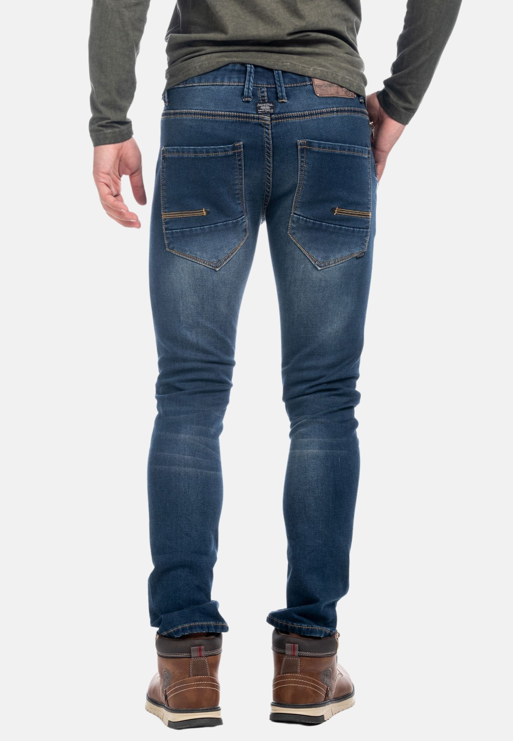 Denim azul oscuro slim 3