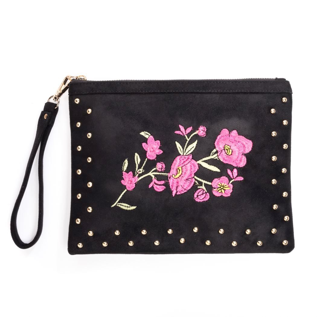 Bolso de mano bordado flor