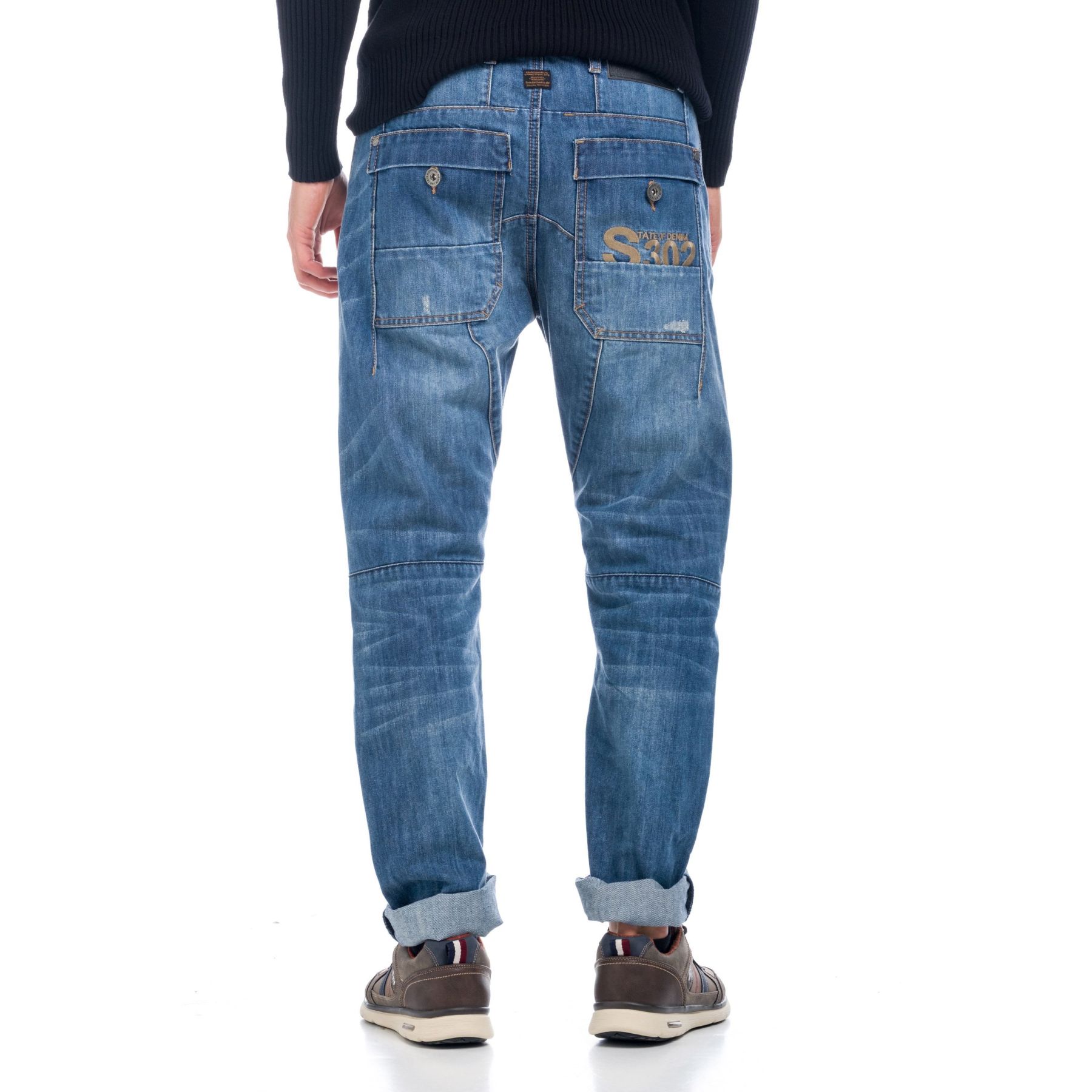 Pantalón Denim costuras y detalle cuadros para Hombre 2