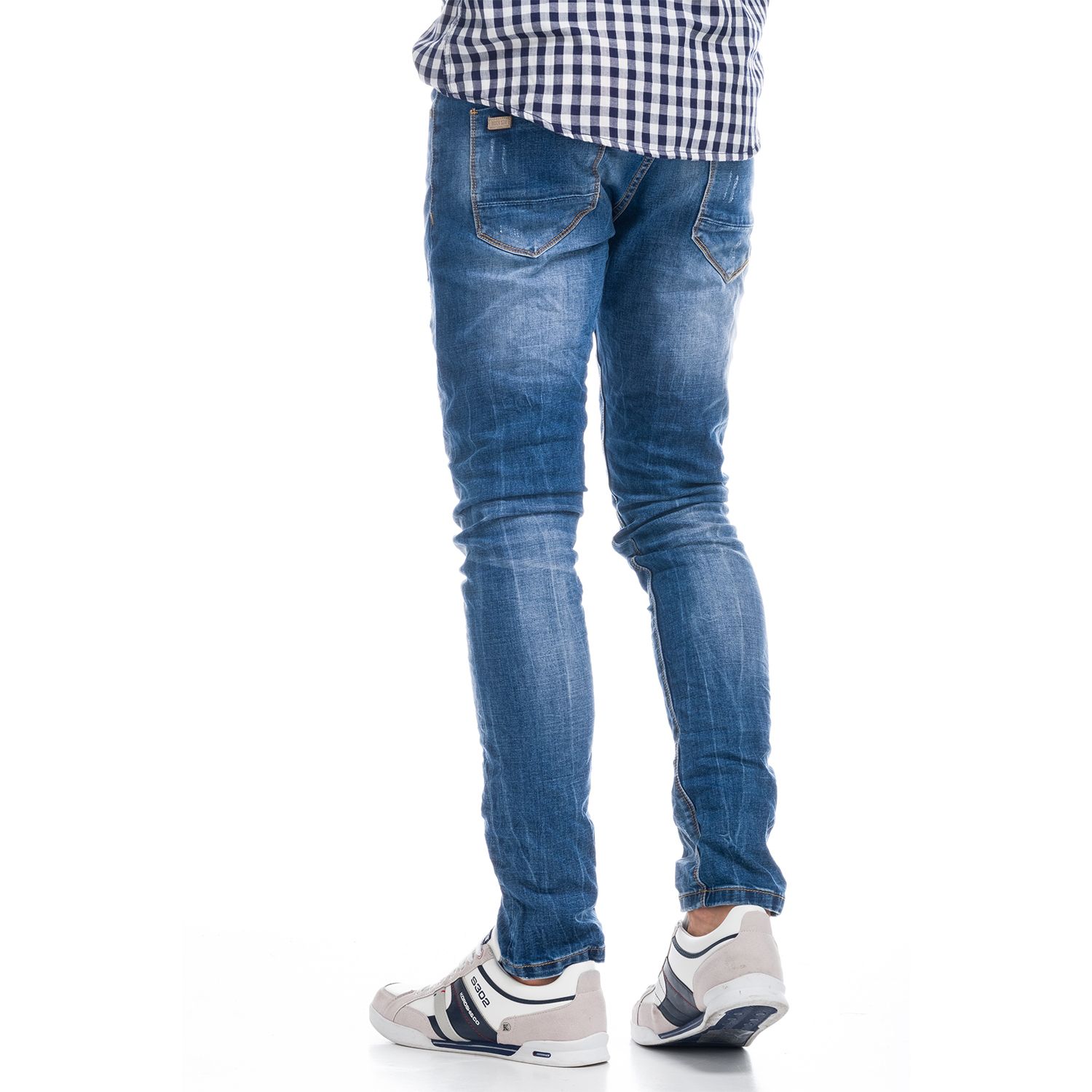 Denim slim azul detalle chapa 1