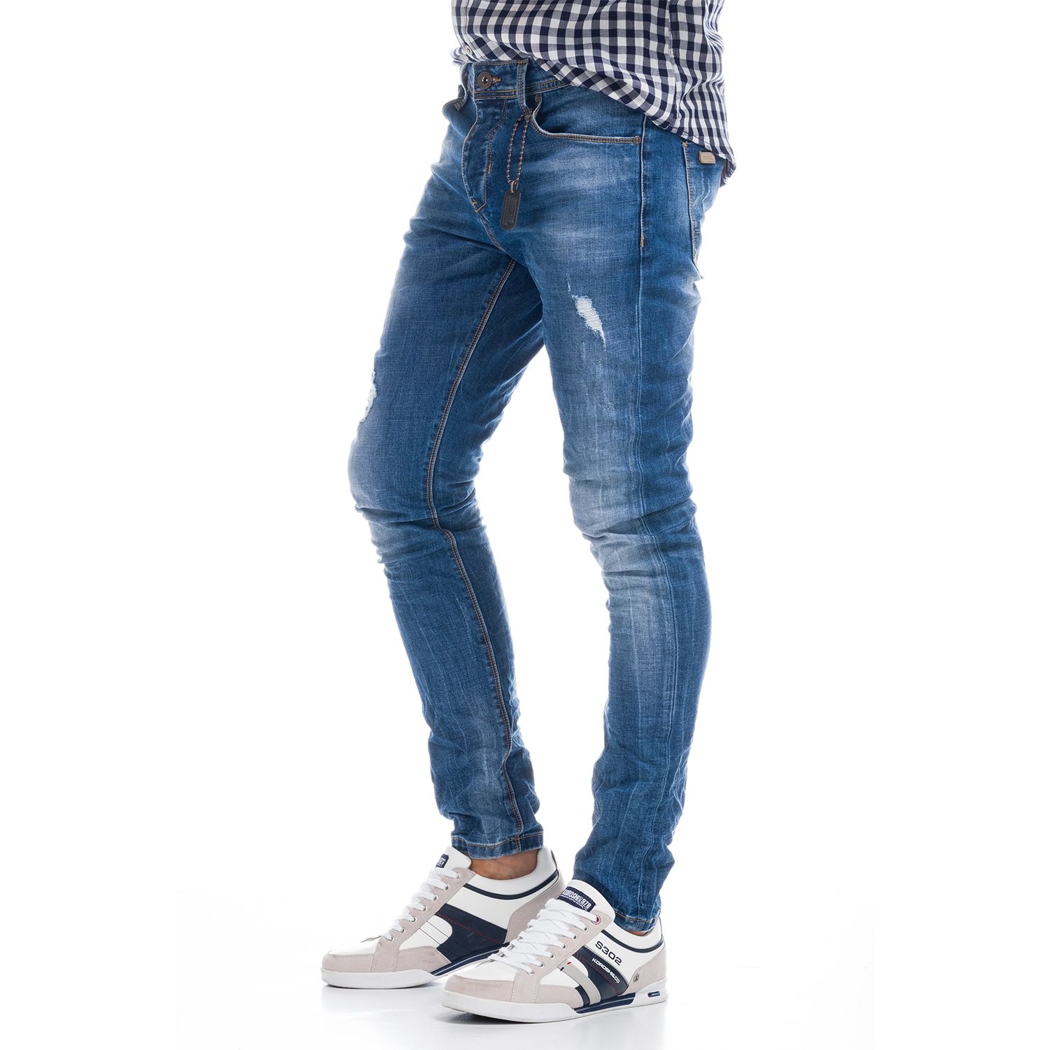 Denim slim azul detalle chapa 2