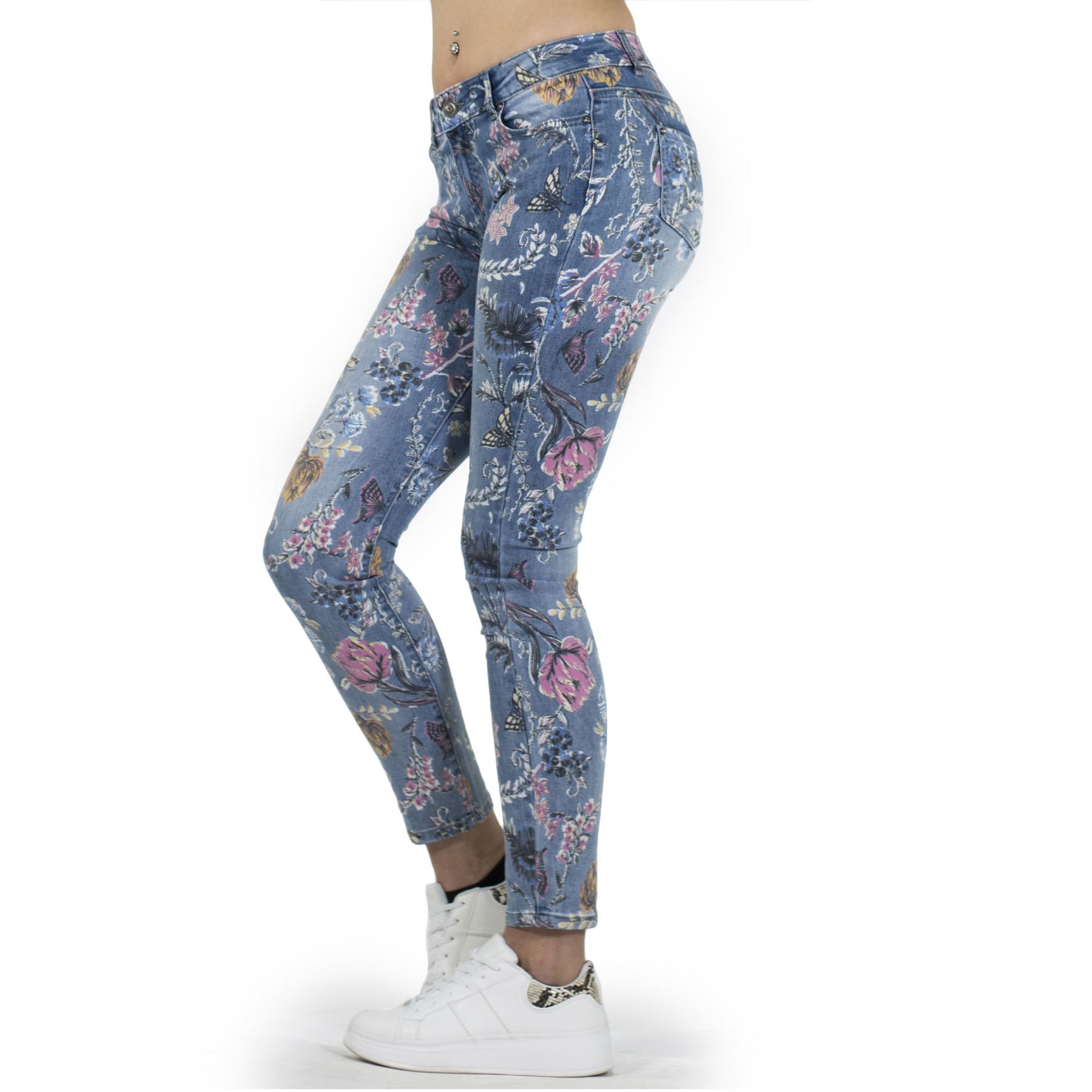 Pantalon largo estampado floral 1