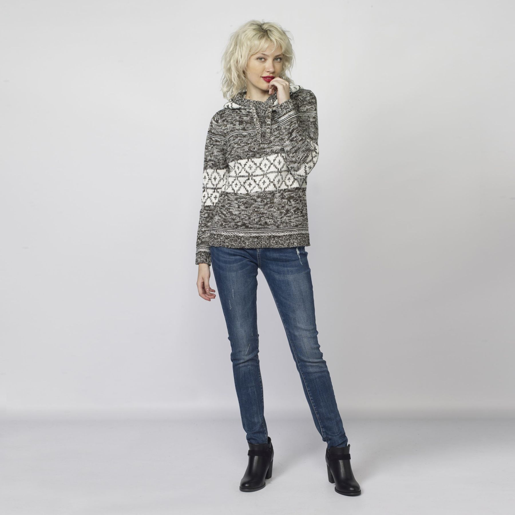 Pull en jacquard imprimÉ gÉomÉtrique