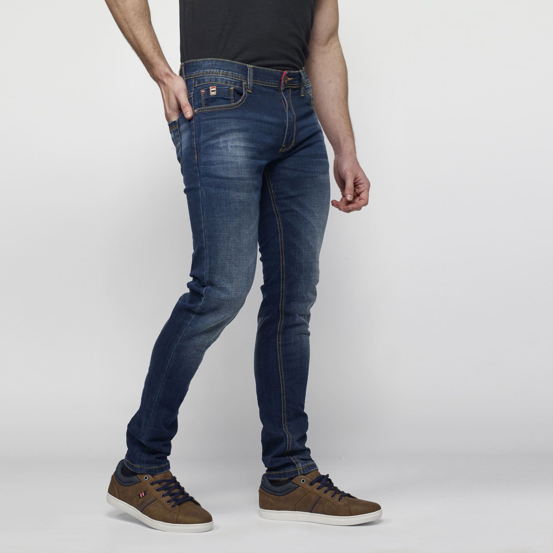 Pantalón largo straigth regular fit denim 3