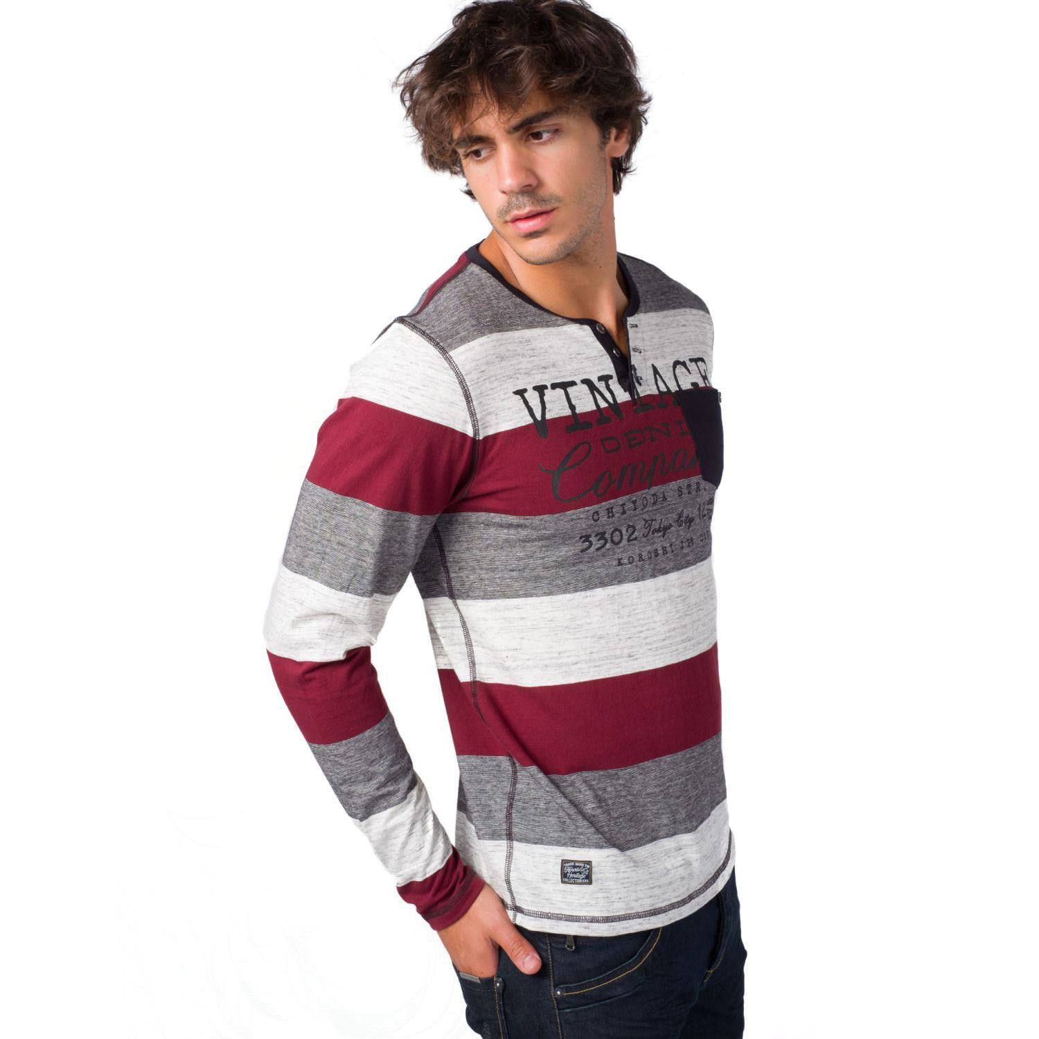 Camiseta rayas m/l bolsillo 3