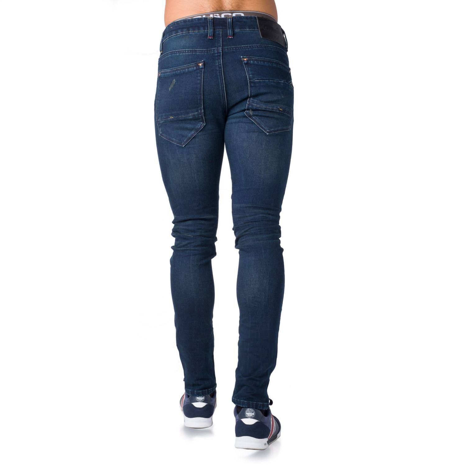 Pant denim slim fit azul desgastado 1