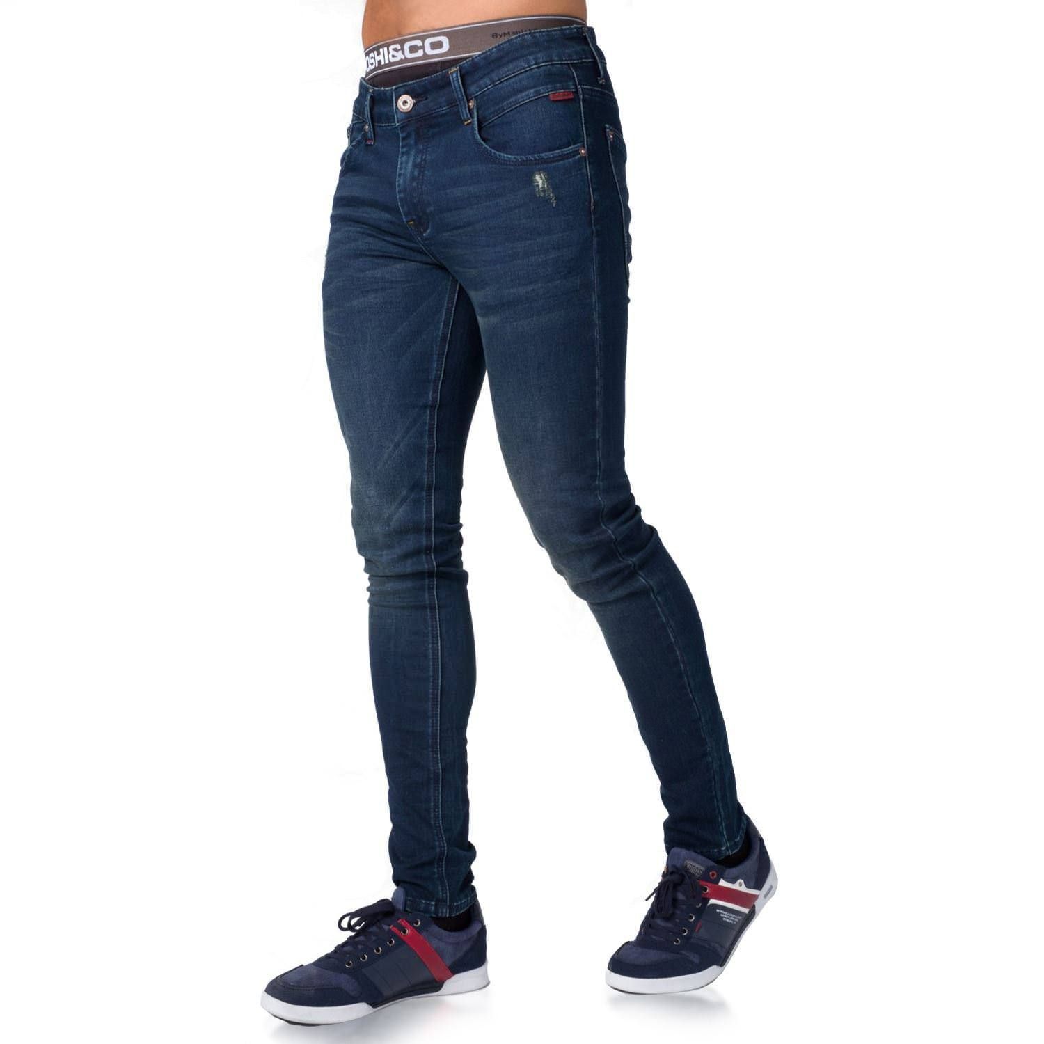 Pant denim slim fit azul desgastado 2