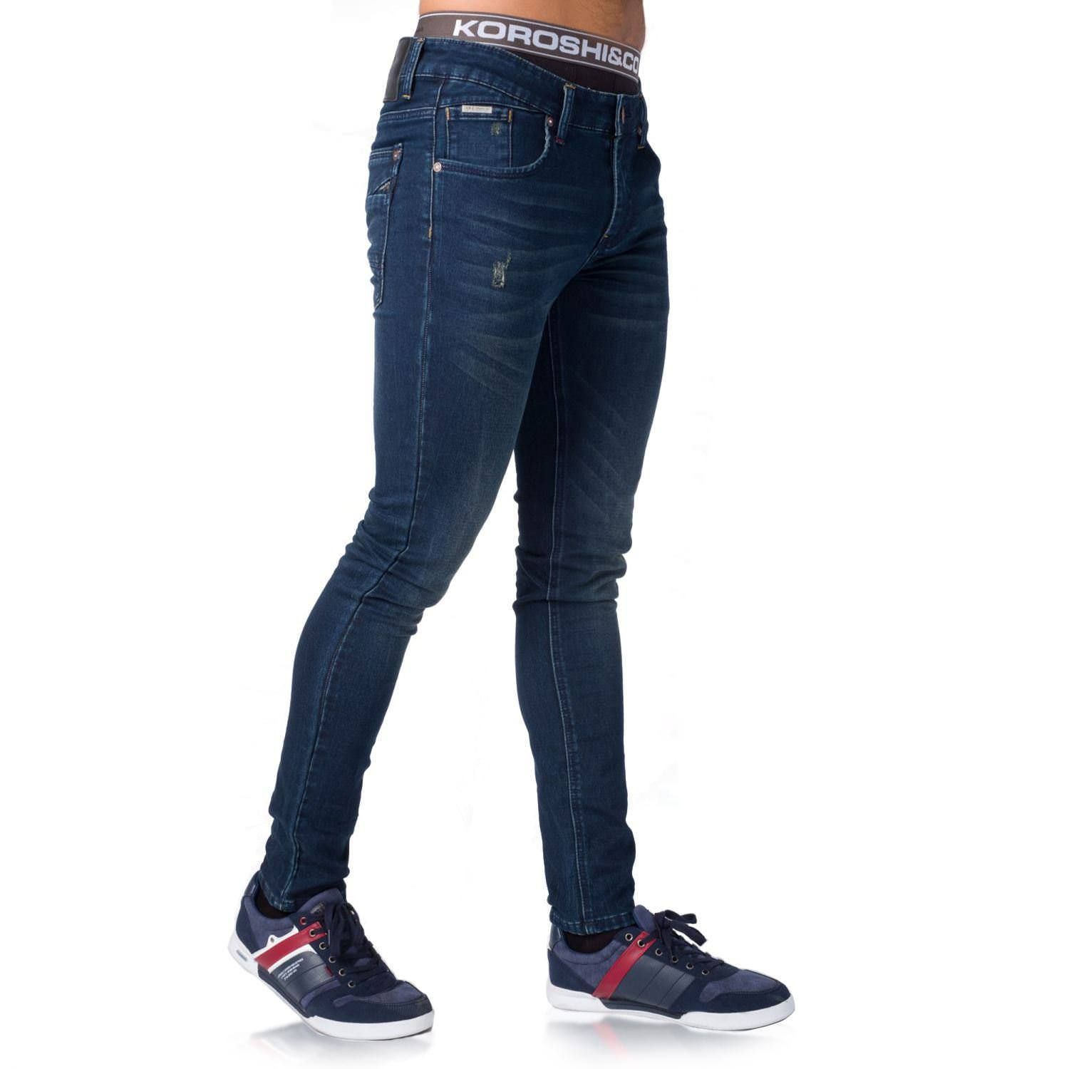 Pant denim slim fit azul desgastado 3