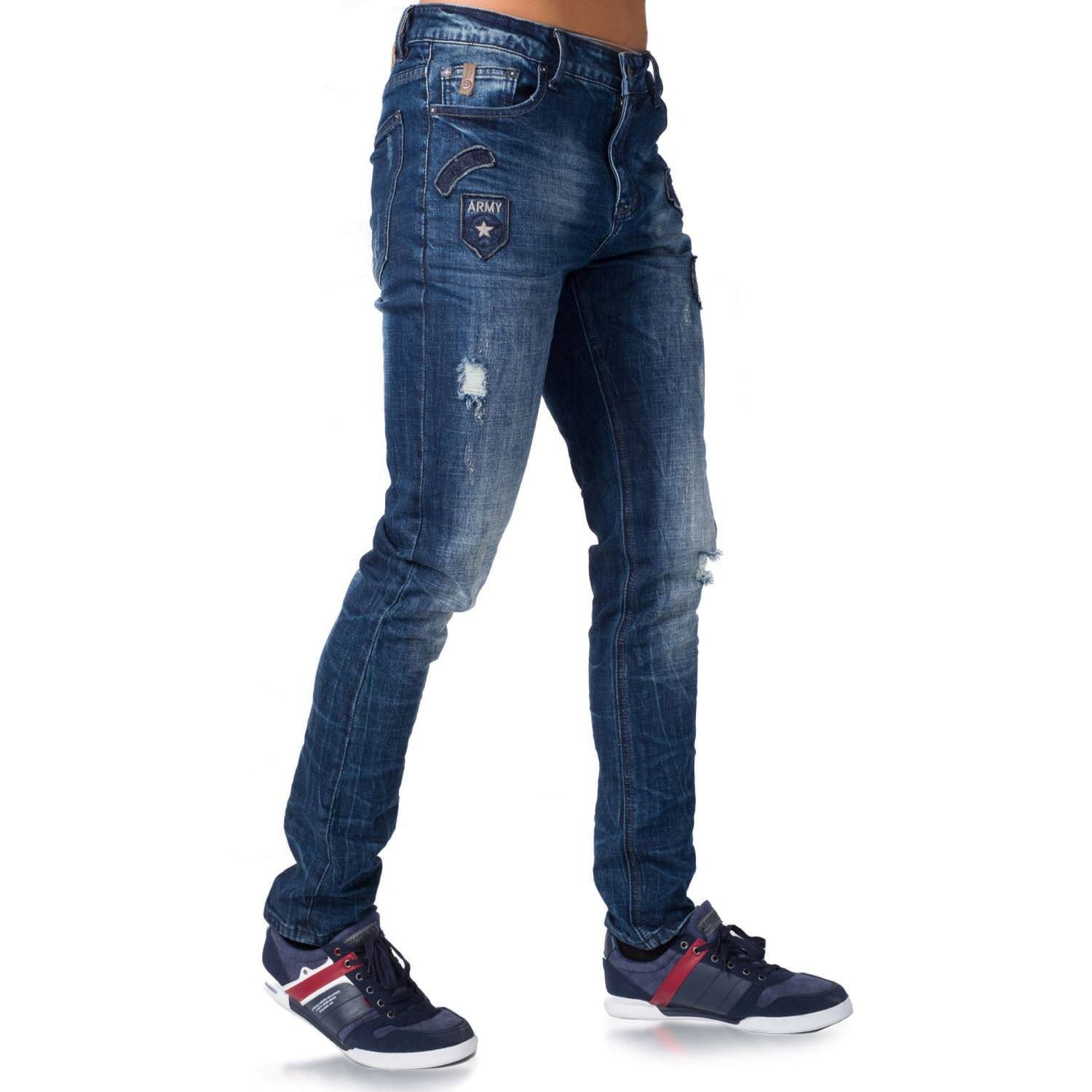 Pant denim regular stretch parches 3