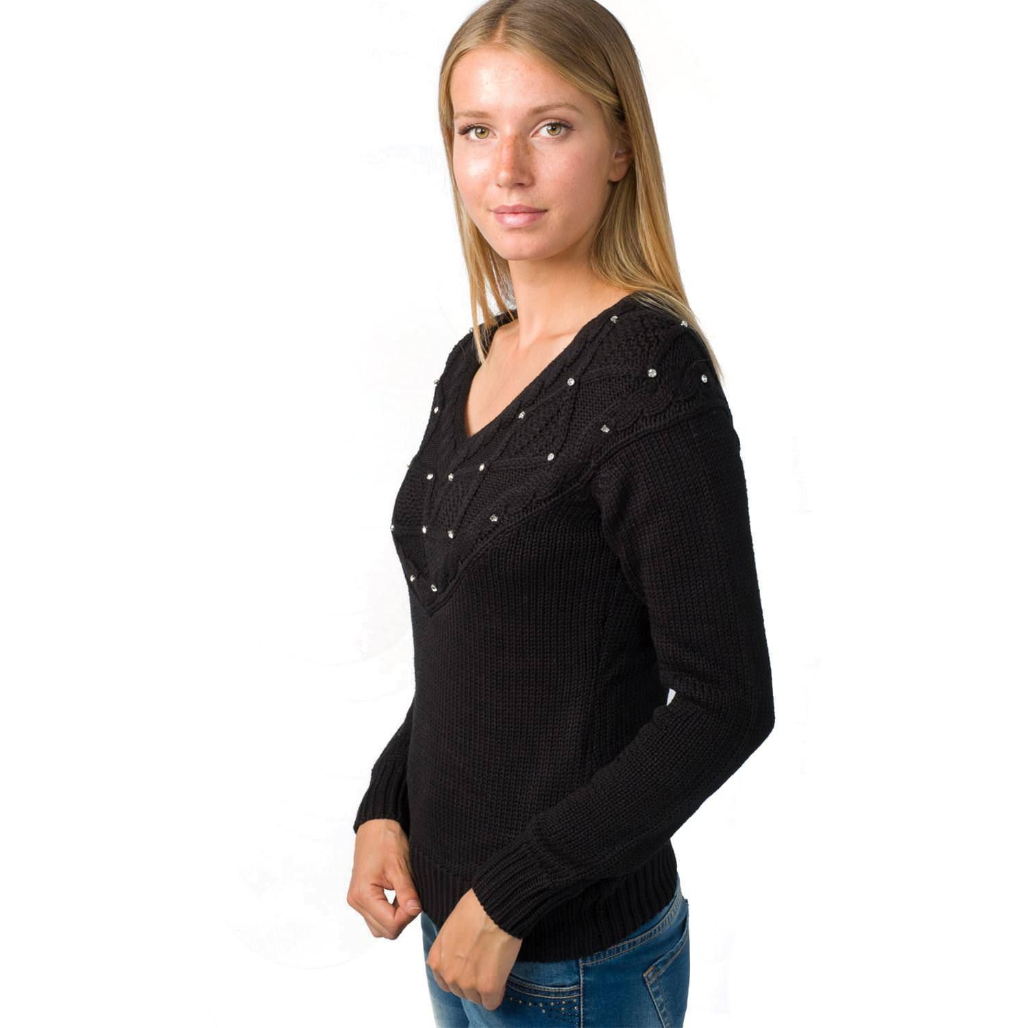 Jersey tricot trenzado cuello pico 3