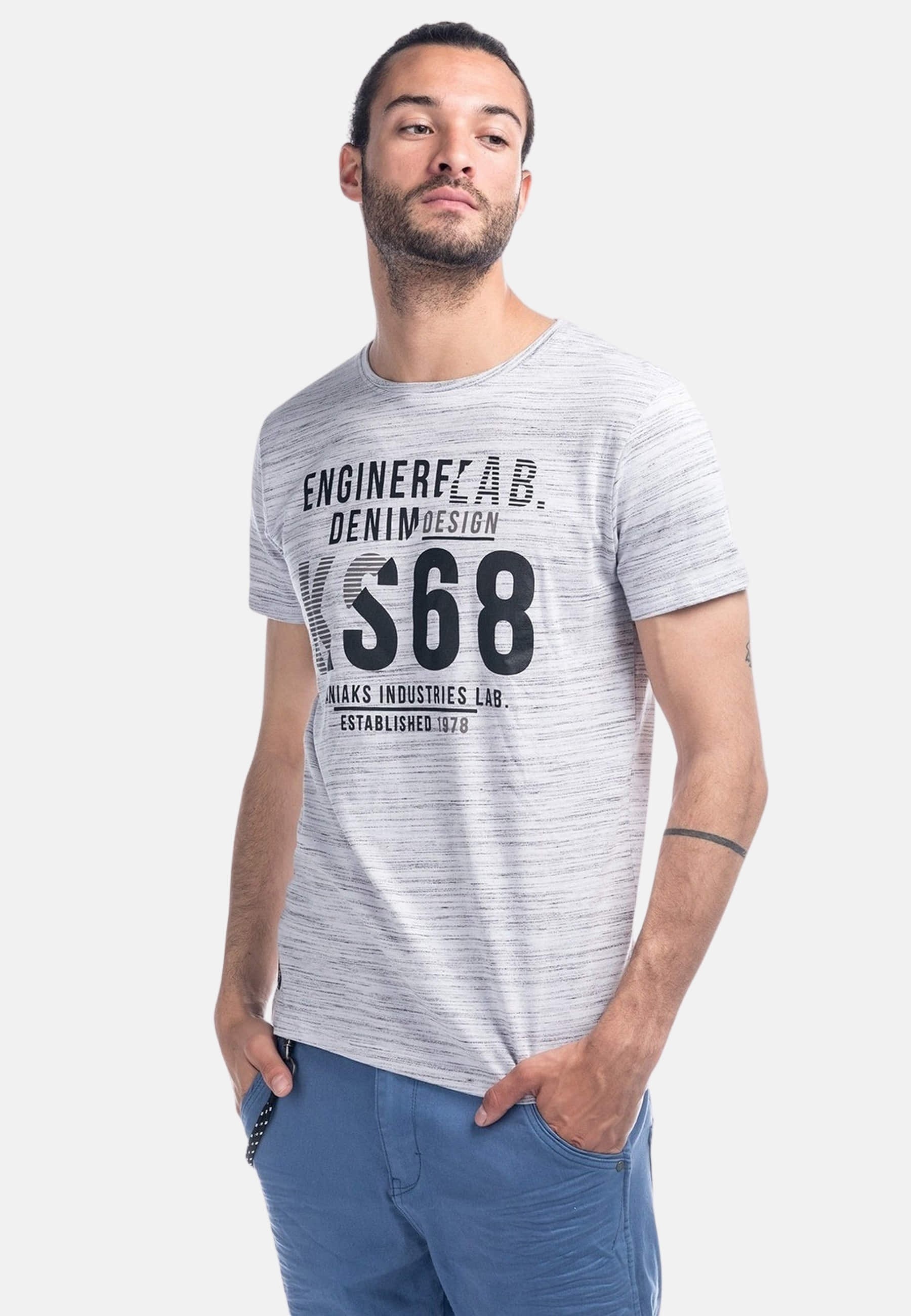 Camiseta de algodón estampada color Blanco para Hombre 2