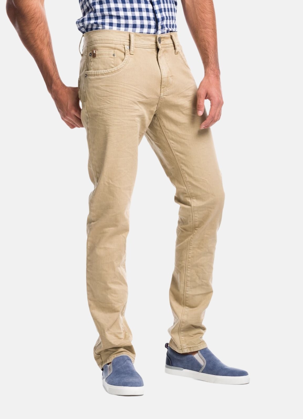 Pantalón denim strech regular algodón elástico