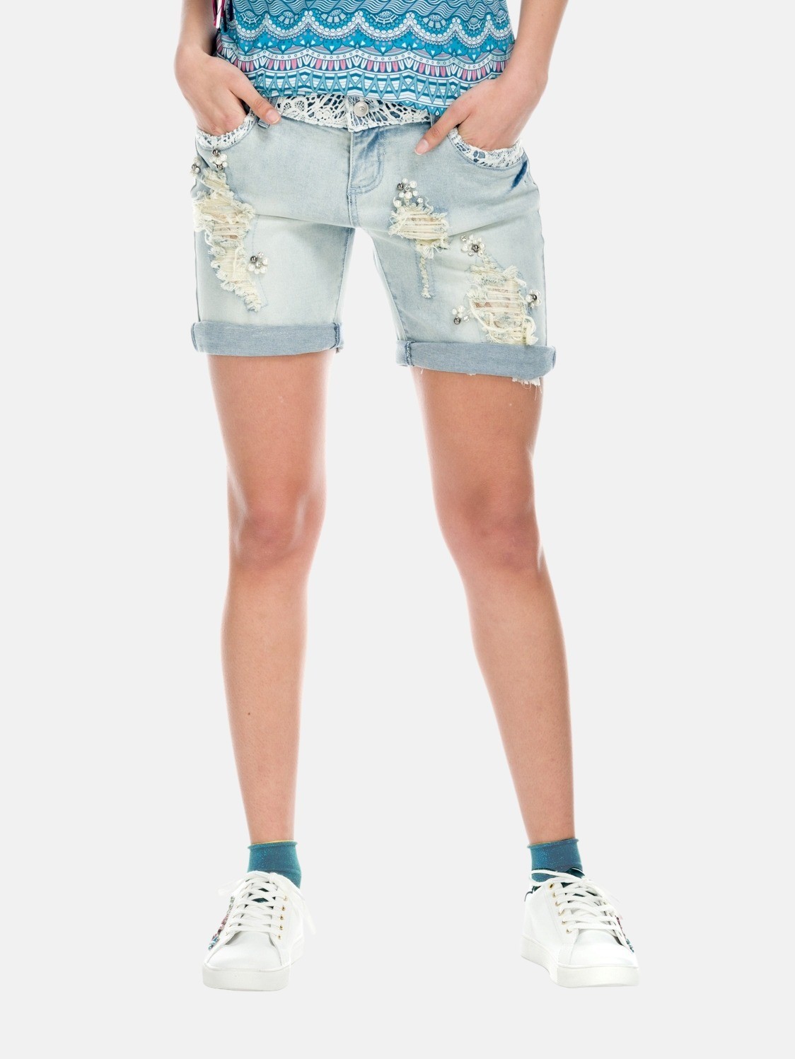 Pantalón corto Short de Mujer color Azul para Mujer 4