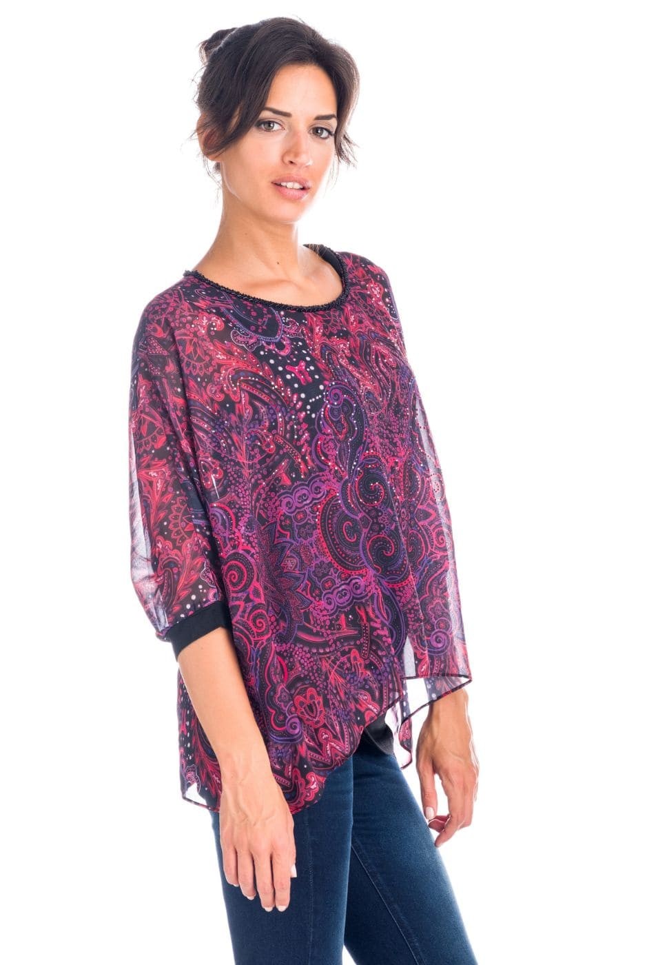 Blusa doble capa gasa estampada 3