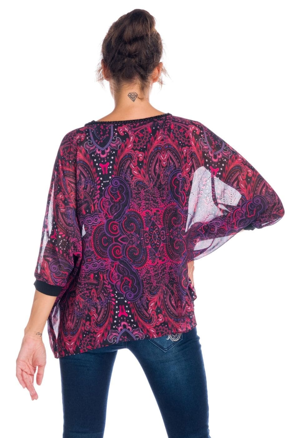 Blusa doble capa gasa estampada 2