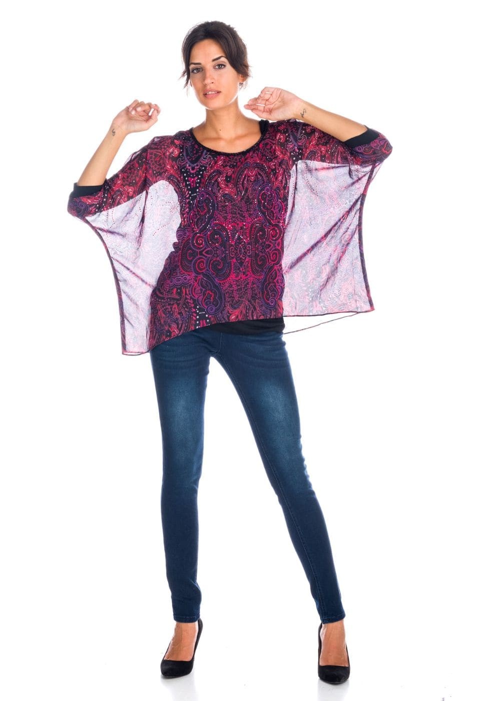 Blusa doble capa gasa estampada 4