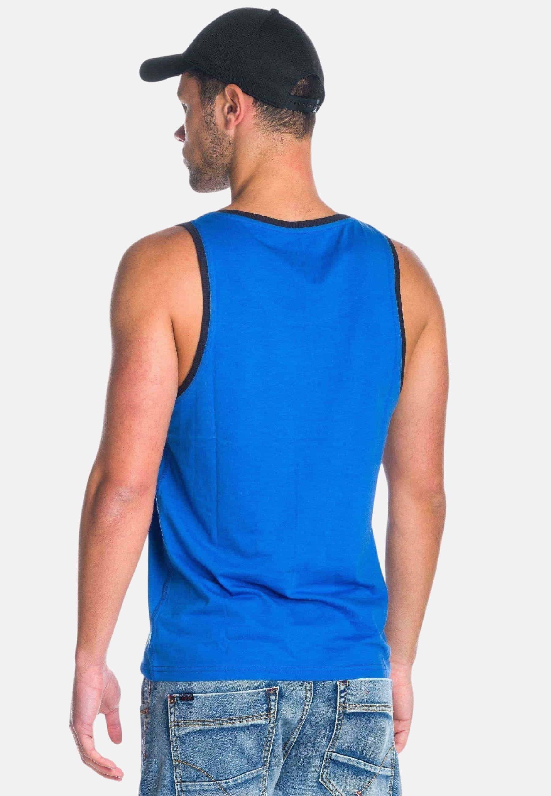 Camiseta sin mangas algodón color Azul para Hombre 1