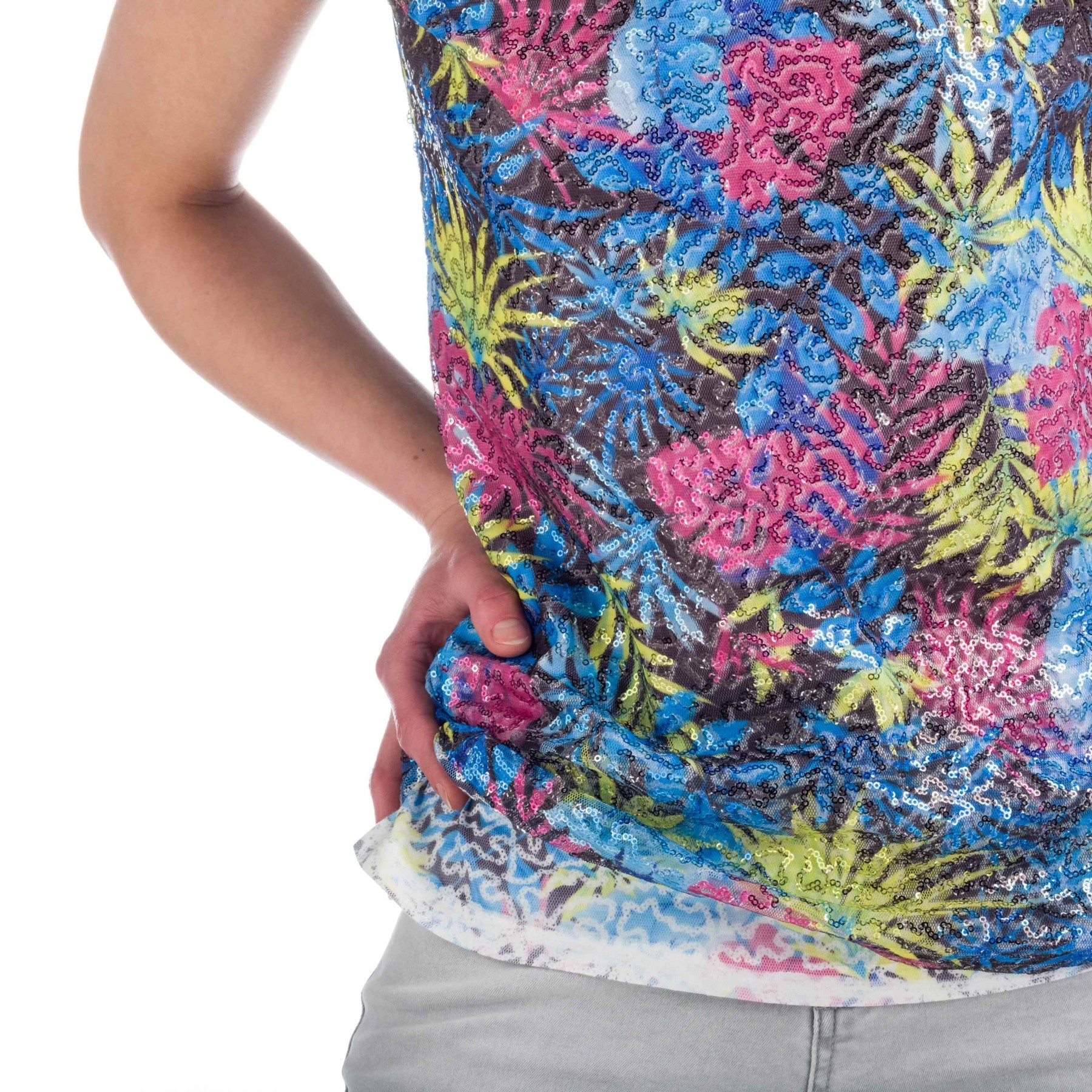 Top estampado palmeras lentejuelas color Multicolor para Mujer 2