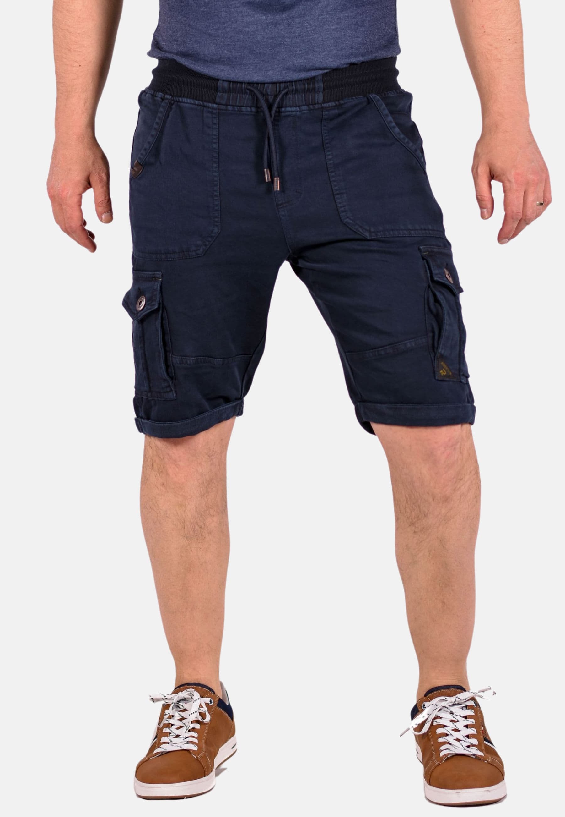 Pantalón corto jogging cargo knit color Navy para Hombre