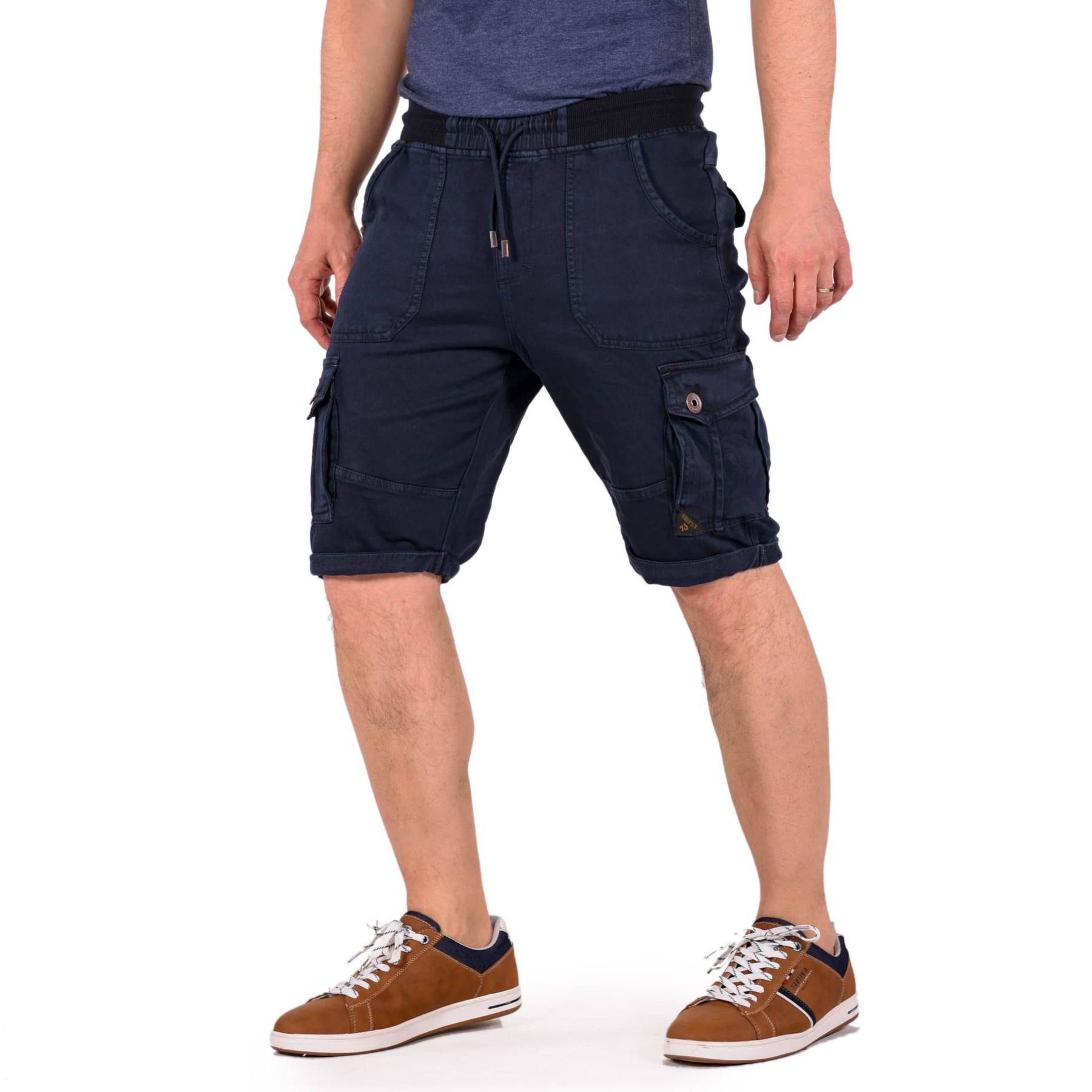 Pantalón corto jogging cargo knit color Navy para Hombre 1