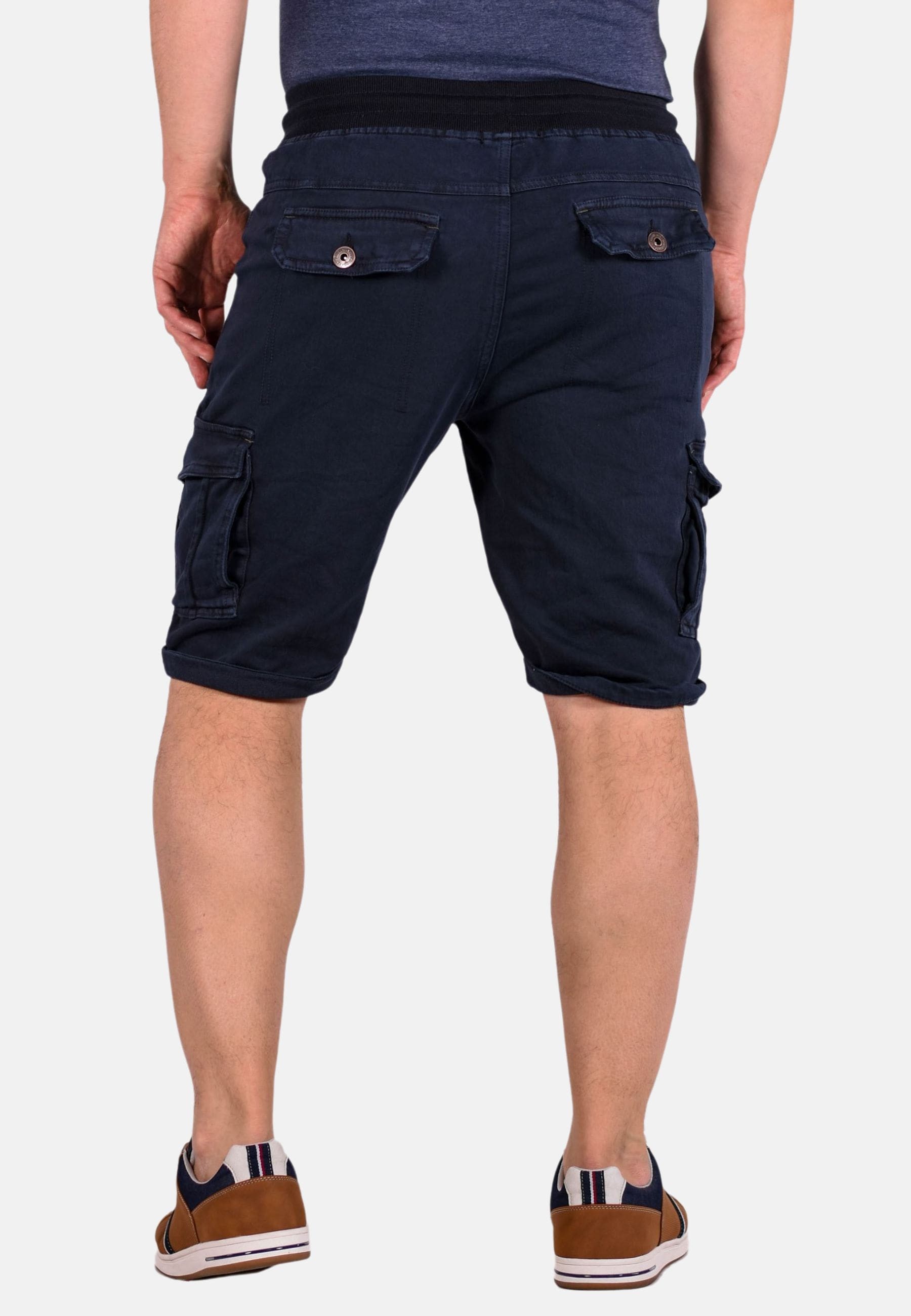 Pantalón corto jogging cargo knit color Navy para Hombre 3