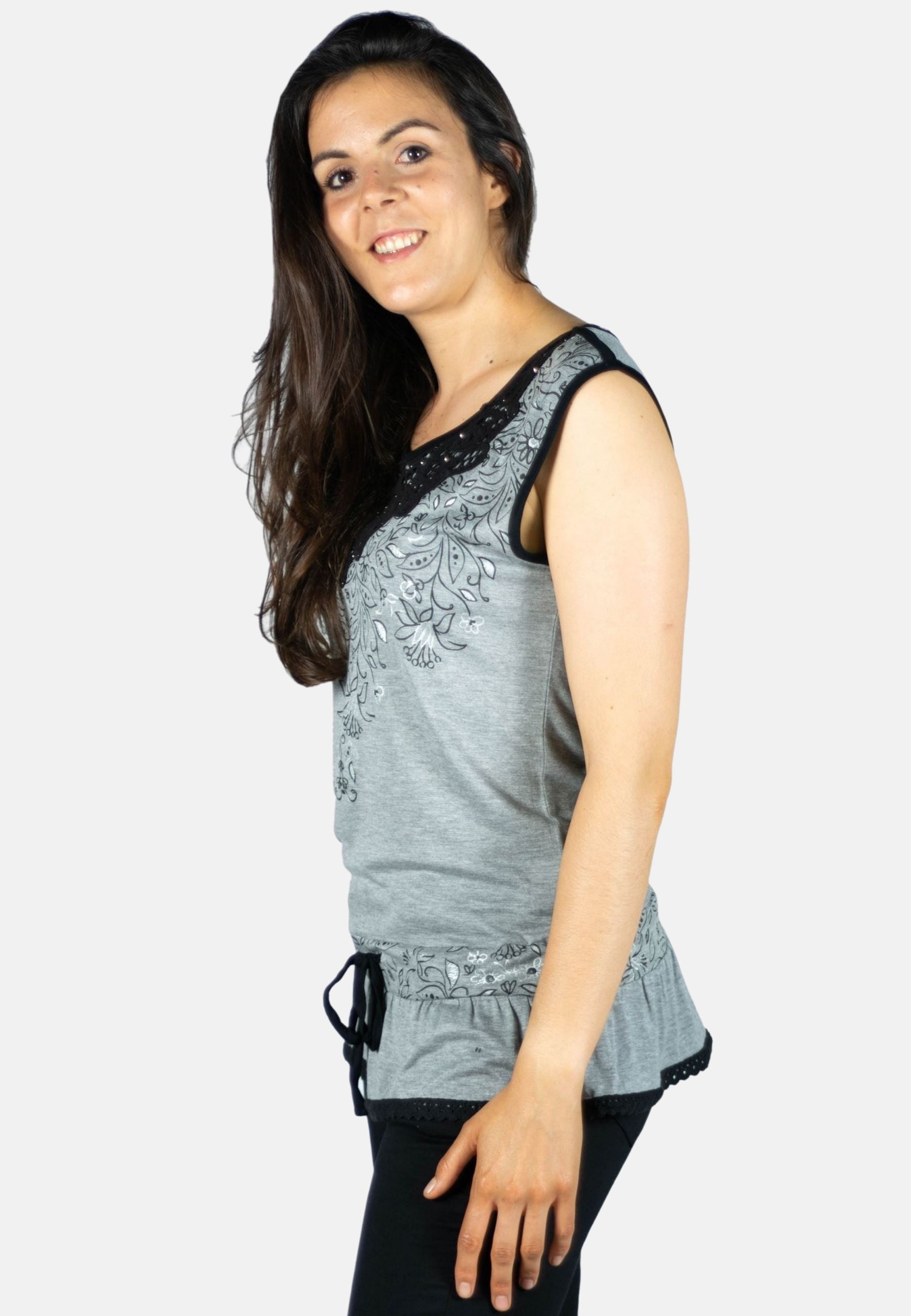 Top estampado en foil color Gris para Mujer 2