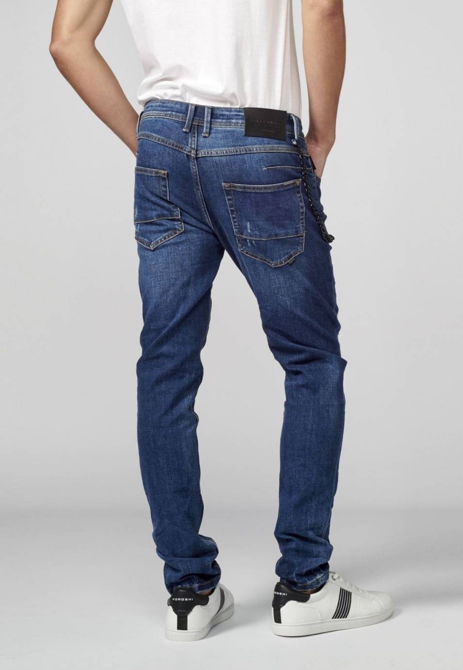 Pantalon largo low rise fit denim 6