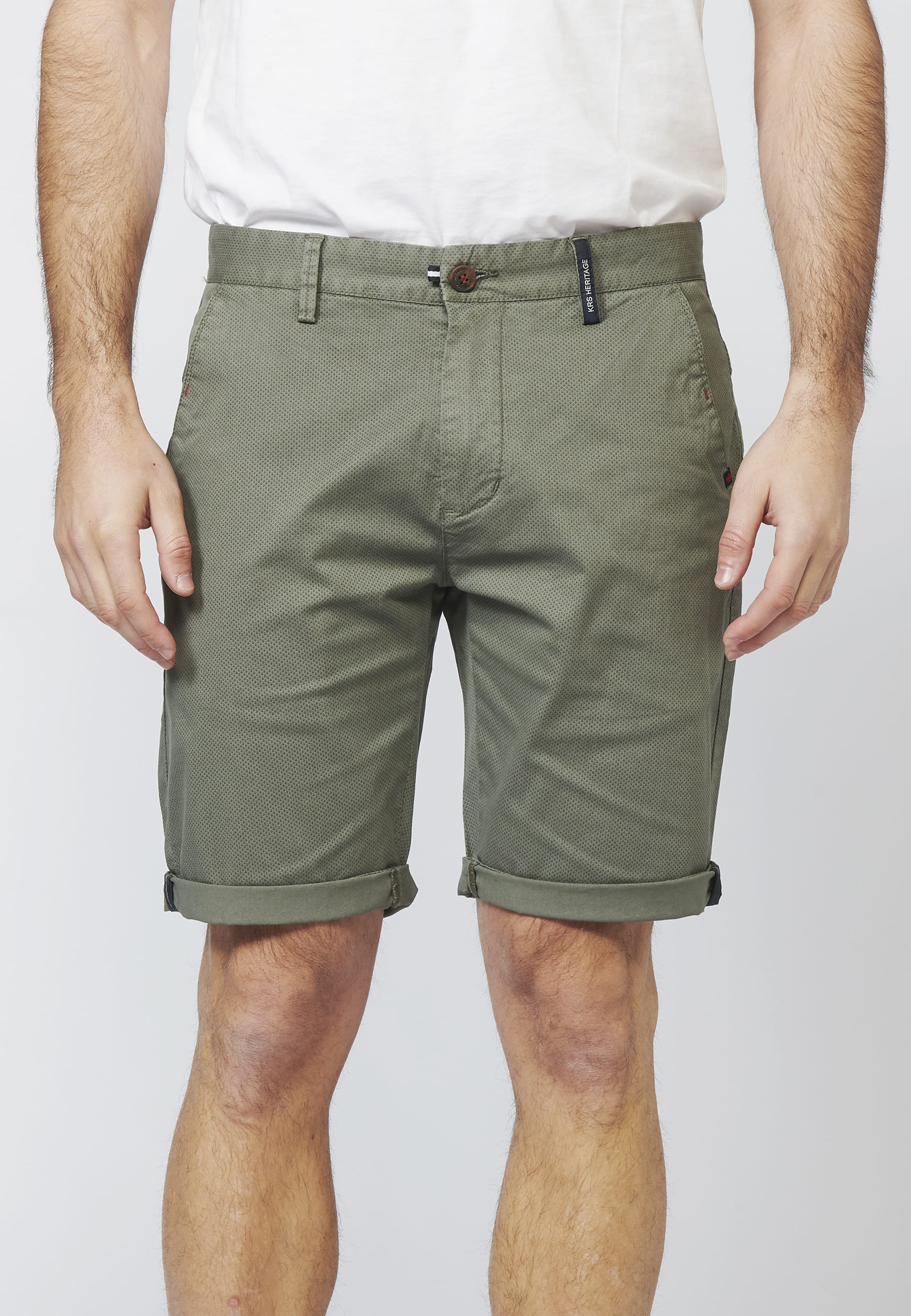 Bermuda Chino con microdibujo estampado para Hombre