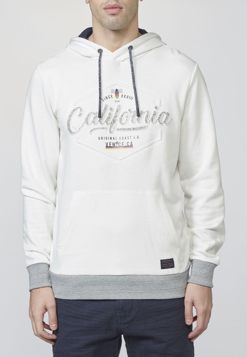 Sudadera de felpa con Capucha Ajustable y Bolsillo Tipo Canguro para Hombre