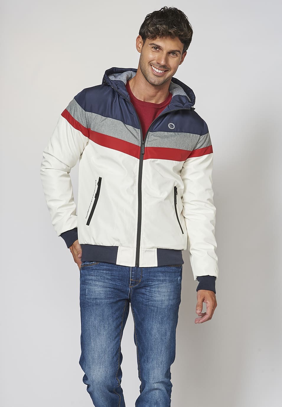 Men's Adjustable Drawstring Hooded Jacket